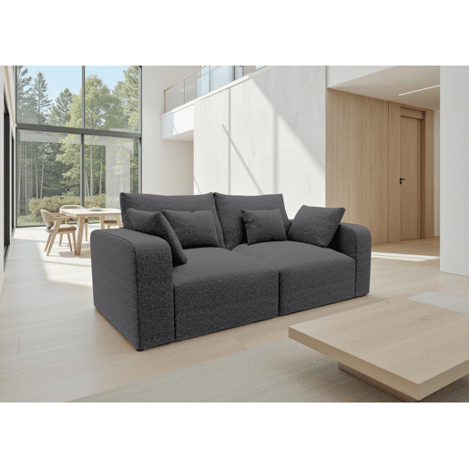 Sofá VERONA de 3 lugares em tecido 3 cor antracite