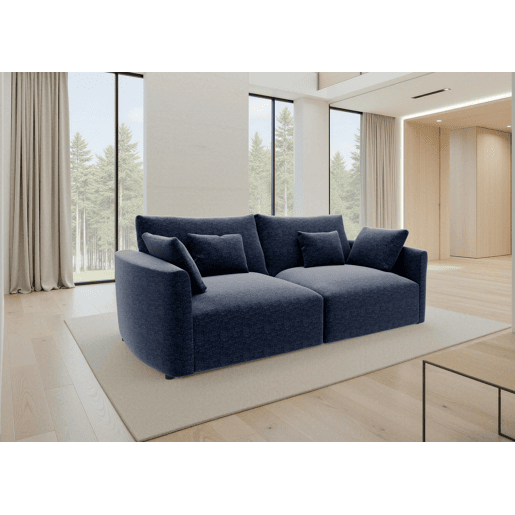 Sofá MILANO de 3 lugares em tecido 2 cor azul Sofá MILANO de 3 lugares em tecido 2 cor azul