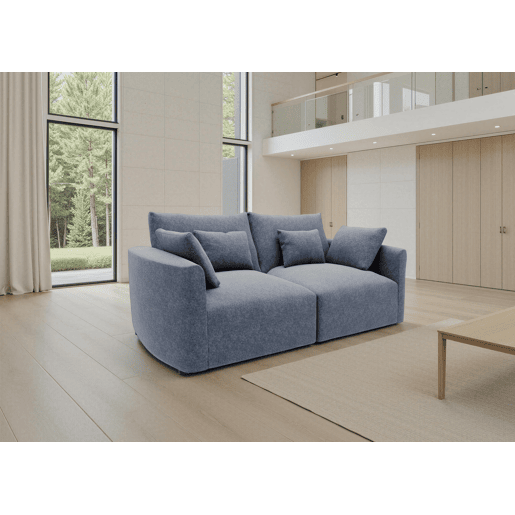 Sofá MILANO de 2 lugares em tecido 3 cor azul Sofá MILANO de 2 lugares em tecido 3 cor azul