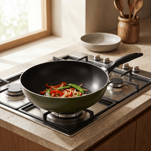 Wok EXPERT alumÃnio fundido 28cm verde Wok EXPERT alumÃnio fundido 28cm verde