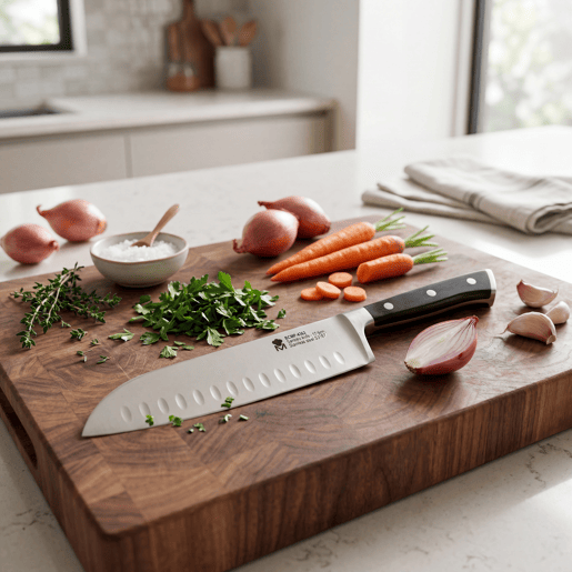 Faca Santoku FOODIES aço inoxidável 17,5cm