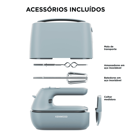 Batedeira KENWOOD GO HMP40.000GY 5 velocidades 350W cinzento