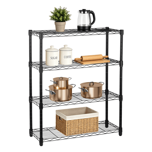 Estante HEAVY DUTY com 4 prateleiras preto