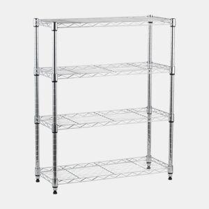 Estante HEAVY DUTY com 4 prateleiras prateado