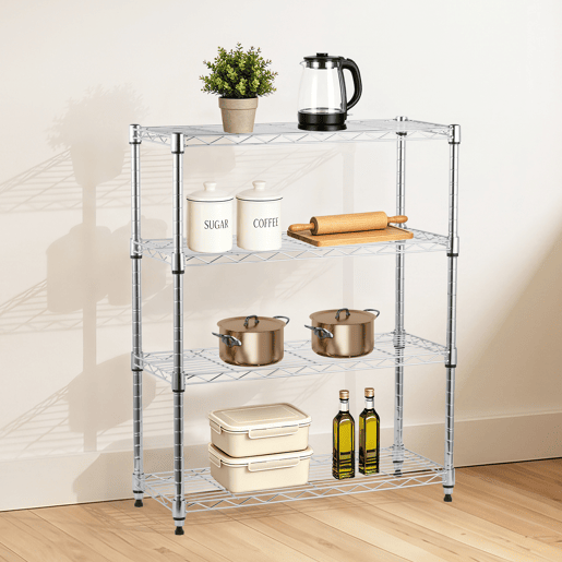 Estante HEAVY DUTY com 4 prateleiras prateado Estante HEAVY DUTY com 4 prateleiras prateado