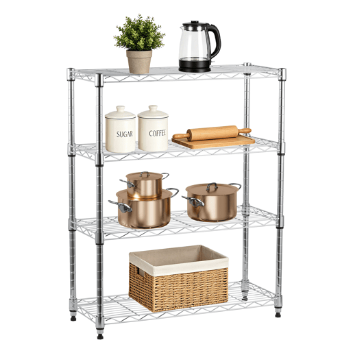 Estante HEAVY DUTY com 4 prateleiras prateado Estante HEAVY DUTY com 4 prateleiras prateado