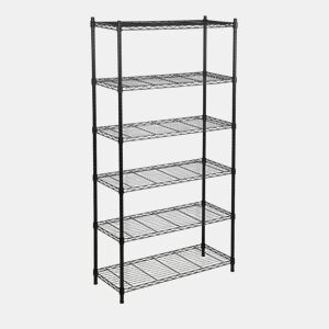 Estante HEAVY DUTY com 6 prateleiras preto