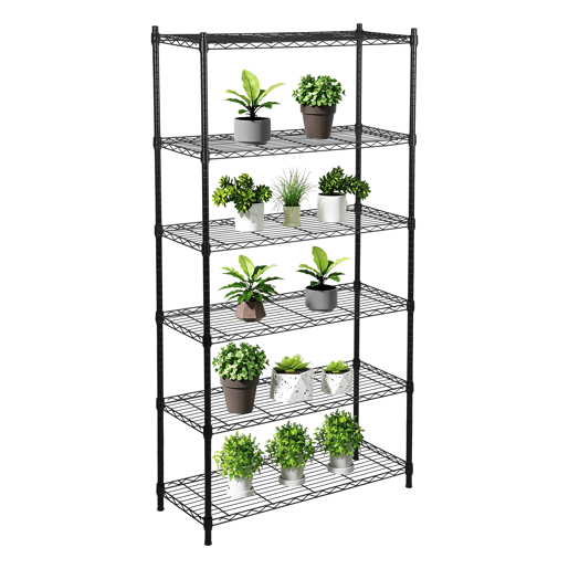 Estante HEAVY DUTY com 6 prateleiras preto