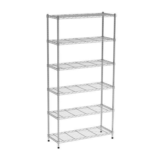 Estante HEAVY DUTY com 6 prateleiras prateado