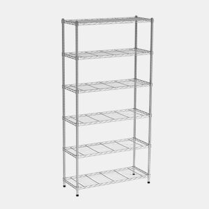 Estante HEAVY DUTY com 6 prateleiras prateado