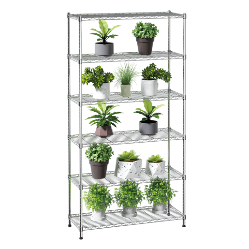 Estante HEAVY DUTY com 6 prateleiras prateado