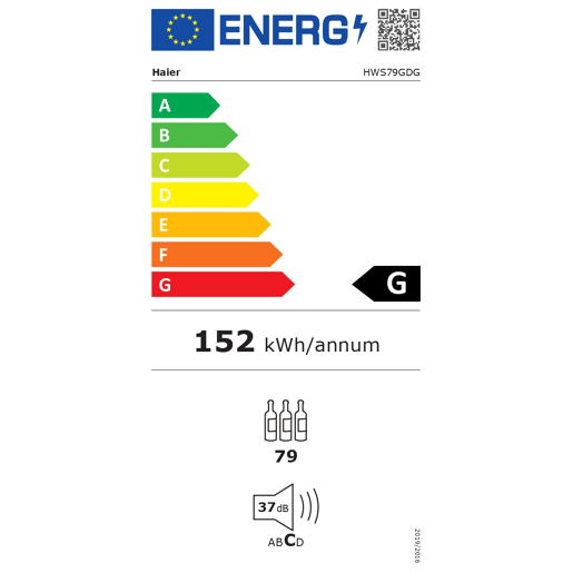 Cave de vinhos HAIER HWS79GDG 79 garrafas altura 127cm