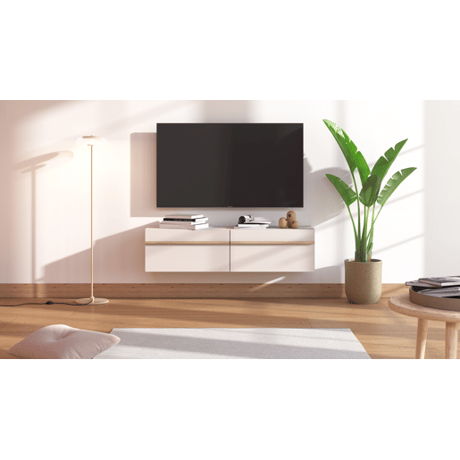 Móvel de TV ARLES 128cm caxemira e carvalho