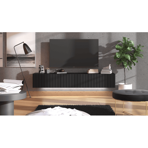 Móvel de TV ANTIBES 192cm 3 portas preto
