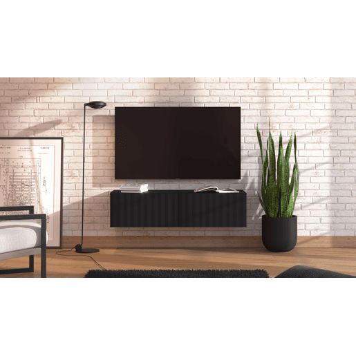 Móvel de TV ANTIBES 128cm 2 portas preto