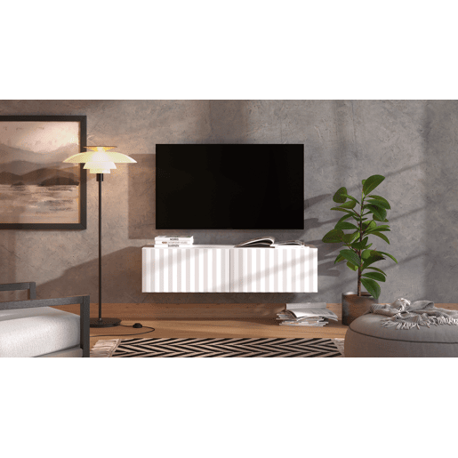 Móvel de TV ANTIBES 128cm 2 portas branco Móvel de TV ANTIBES 128cm 2 portas branco