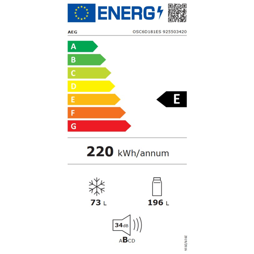 Combinado encastre AEG OSC6D181ES 257 litros Low Frost