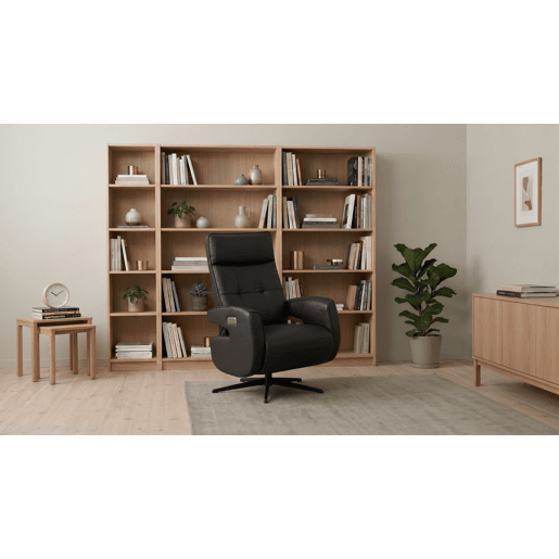 Cadeirão relax elétrico SAGUN pele cor preto Cadeirão relax elétrico SAGUN pele cor preto