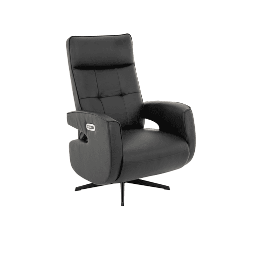 Cadeirão relax elétrico SAGUN pele cor preto Cadeirão relax elétrico SAGUN pele cor preto