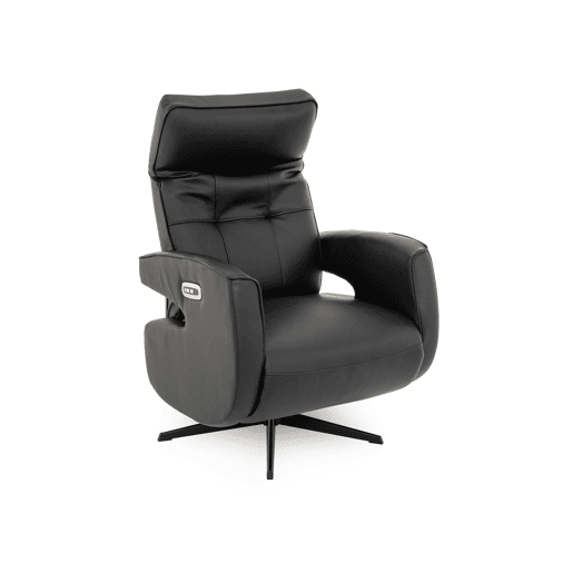 Cadeirão relax elétrico SAGUN pele cor preto Cadeirão relax elétrico SAGUN pele cor preto
