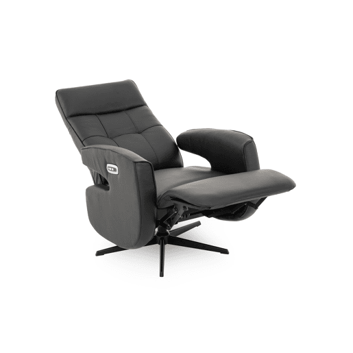 Cadeirão relax elétrico SAGUN pele cor preto Cadeirão relax elétrico SAGUN pele cor preto