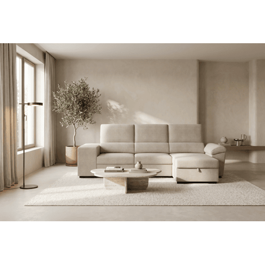 Chaise longue reversÃvel TURIS com cama bege Chaise longue reversÃvel TURIS com cama bege