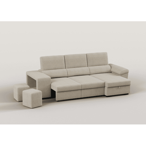 Chaise longue reversÃvel TURIS com cama bege Chaise longue reversÃvel TURIS com cama bege