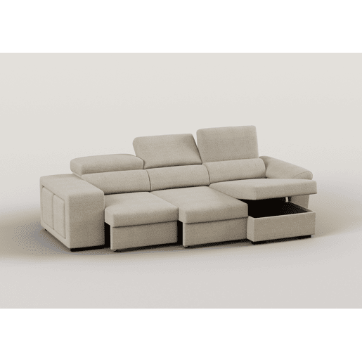 Chaise longue reversÃvel TURIS com cama bege Chaise longue reversÃvel TURIS com cama bege