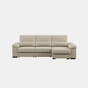 Chaise longue reversível ROBERT com cama cor bege