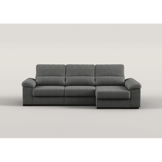 Chaise longue reversível ROBERT com cama cor antracite
