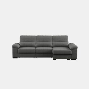 Chaise longue reversível ROBERT com cama cor antracite