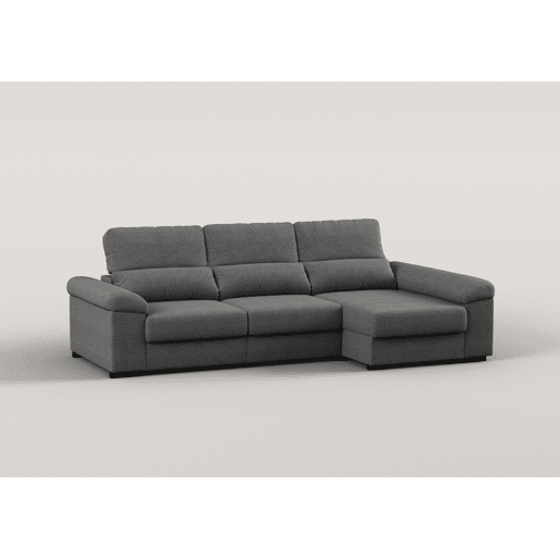 Chaise longue reversível ROBERT com cama cor antracite