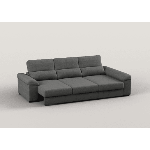 Chaise longue reversível ROBERT com cama cor antracite