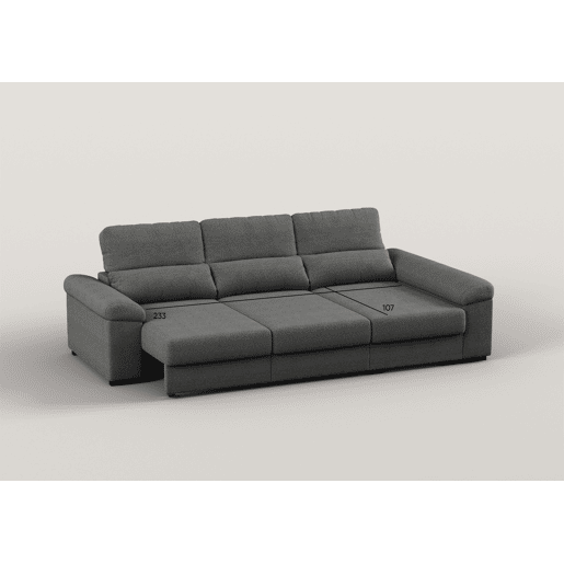 Chaise longue reversível ROBERT com cama cor antracite