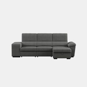 Chaise longue reversível TURIS com cama antracite