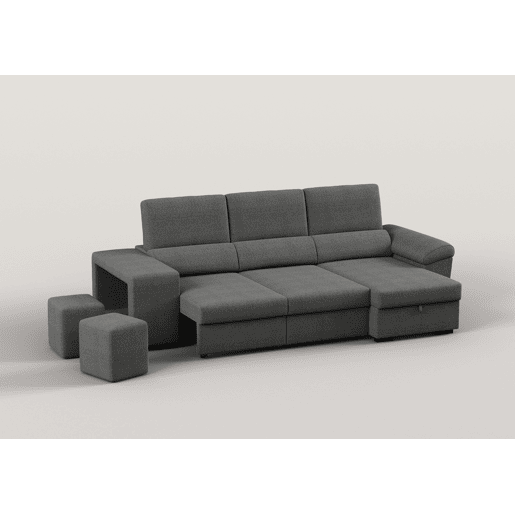 Chaise longue reversÃvel TURIS com cama antracite Chaise longue reversÃvel TURIS com cama antracite