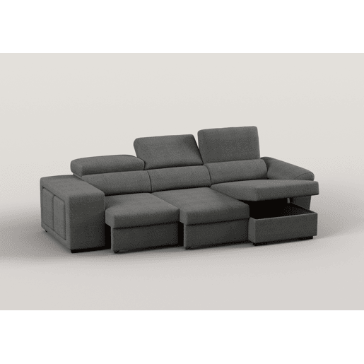 Chaise longue reversÃvel TURIS com cama antracite Chaise longue reversÃvel TURIS com cama antracite