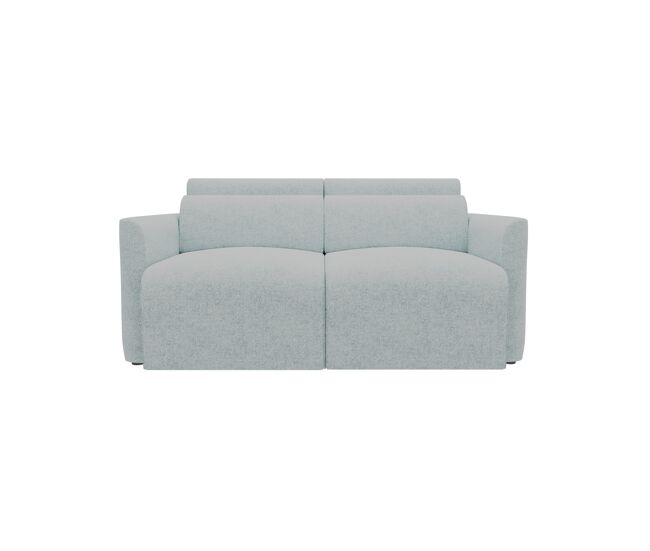 Sofá 2 plazas deslizante modena tela 1 color gris claro