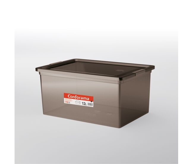 Caja ordenación plástico 12 litros color fumé