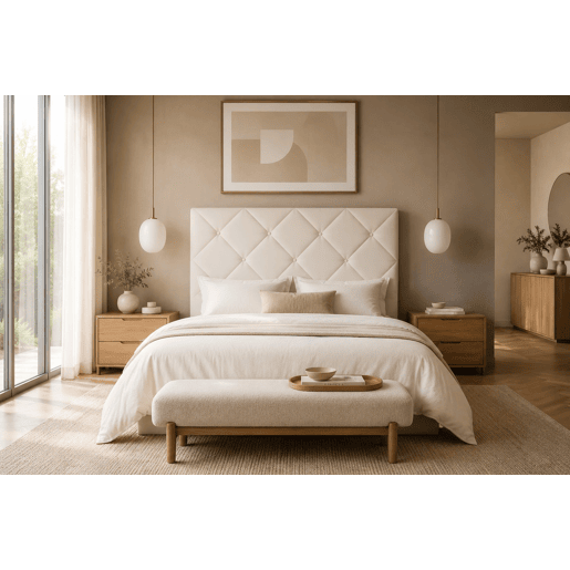 Cabeceira CLUB 160x115x7cm pele sintética creme