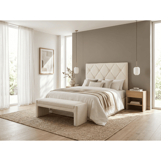 Cabeceira CLUB 160x115x7cm pele sintética creme