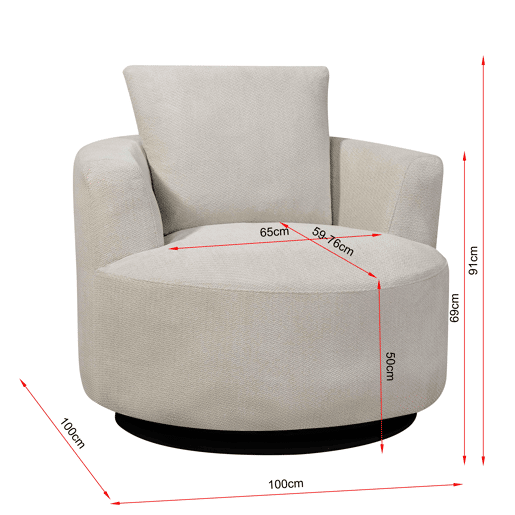 Cadeirão SOFTY giratório e decorativo cor bege Cadeirão SOFTY giratório e decorativo cor bege