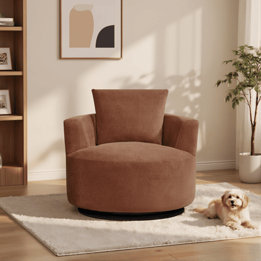 Cadeirão SOFTY giratório e decorativo cor terracota Cadeirão SOFTY giratório e decorativo cor terracota
