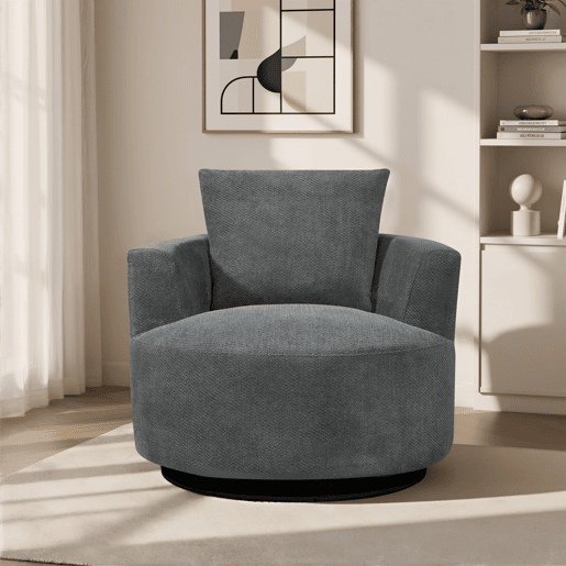 Cadeirão SOFTY giratório e decorativo cor cinza