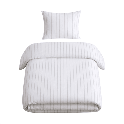 Capa de edredão INDIA algodão cama de 90cm branco e cinza