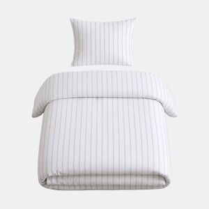 Capa de edredão INDIA algodão cama de 90cm branco e cinza