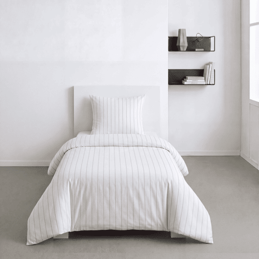 Capa de edredão INDIA algodão cama de 90cm branco e cinza