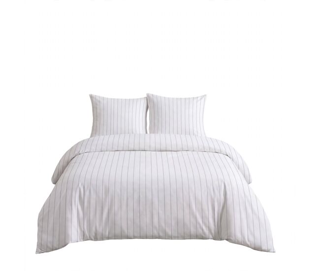 Funda nórdica algodón india cama 90cm color blanco y gris