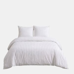 Capa de edredão INDIA algodão cama de 180cm branco e cinza