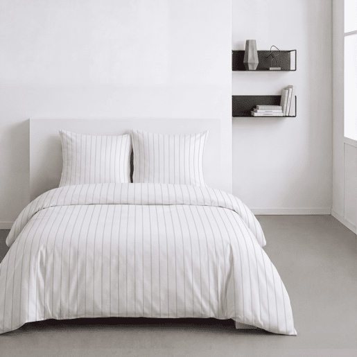 Capa de edredão INDIA algodão cama de 180cm branco e cinza Capa de edredão INDIA algodão cama de 180cm branco e cinza